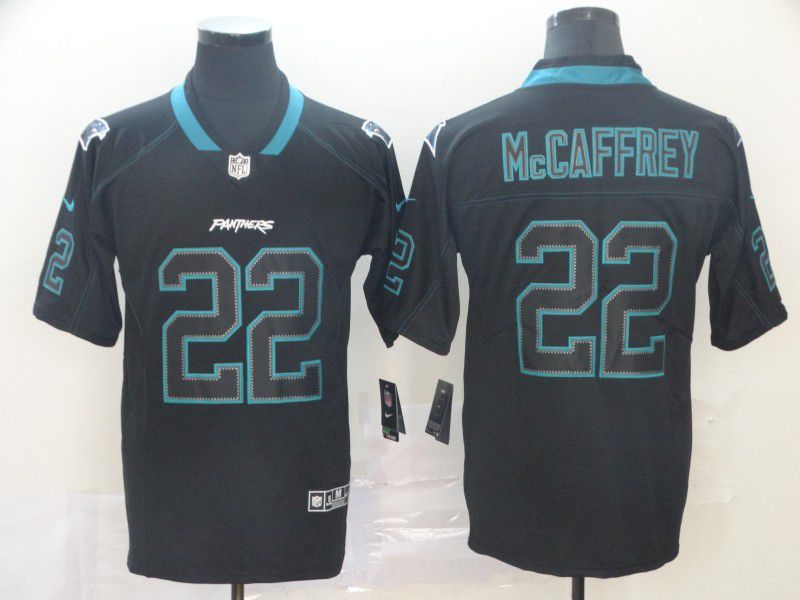 Men Carolina Panthers #22 Mccaffrey Nike Lights Out Black Color Rush Limited NFL Jerseys->carolina panthers->NFL Jersey